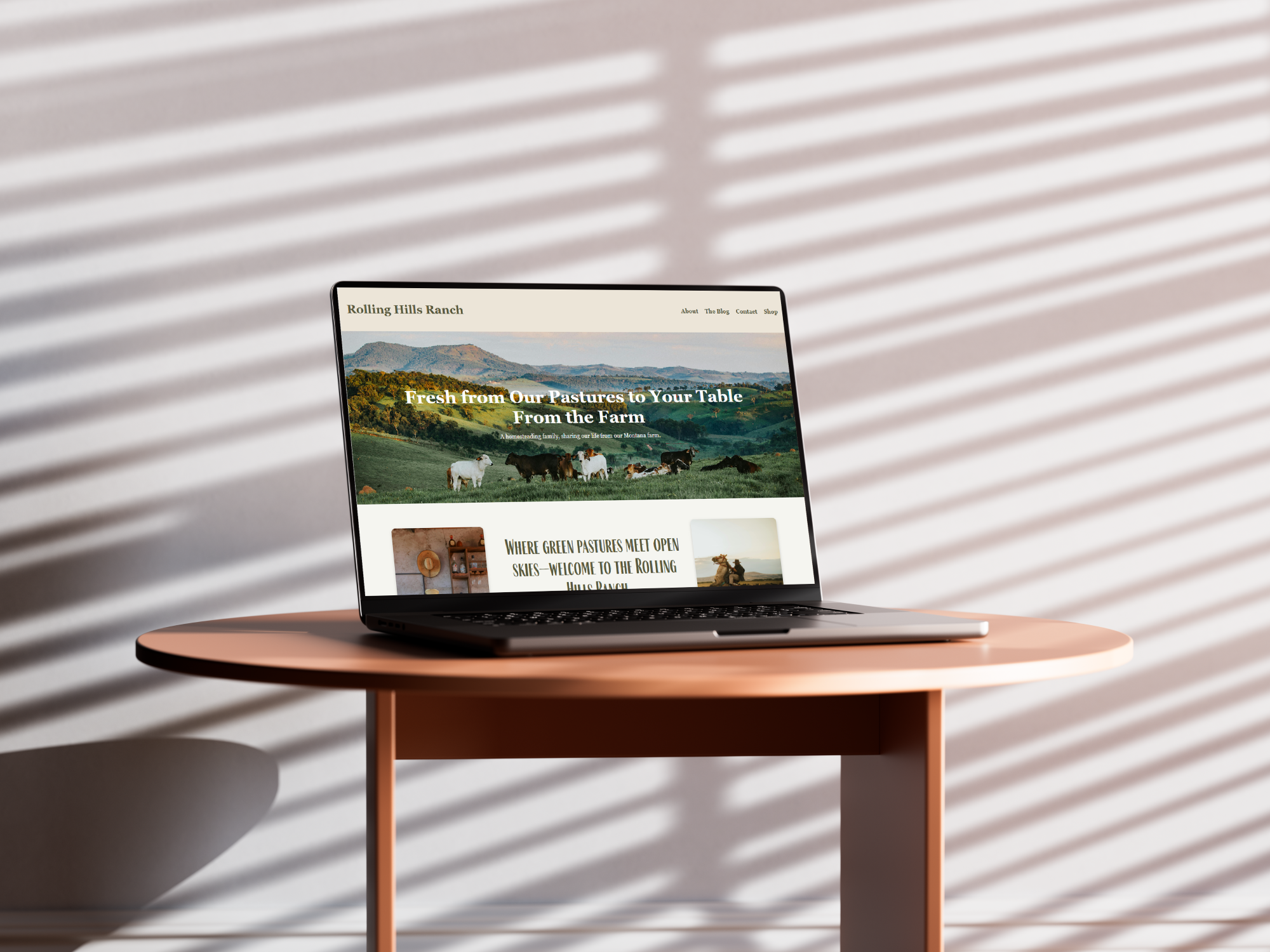 Homepage layout for a modern, brand-driven website